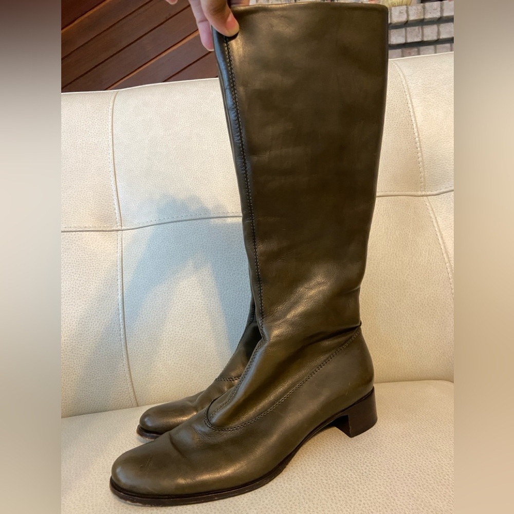 Pollini Italian Leather Fur-Lined Knee-High Boots (Made in Italy)